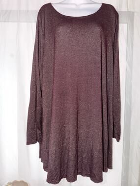 Lane Bryant Burgundy Shimmer Swing Dress 18/20 Plus Size